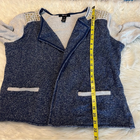 Style & Co Open front Casual Blazer Jacket Women’s Petite XL Gold Stud Details - Picture 7 of 9